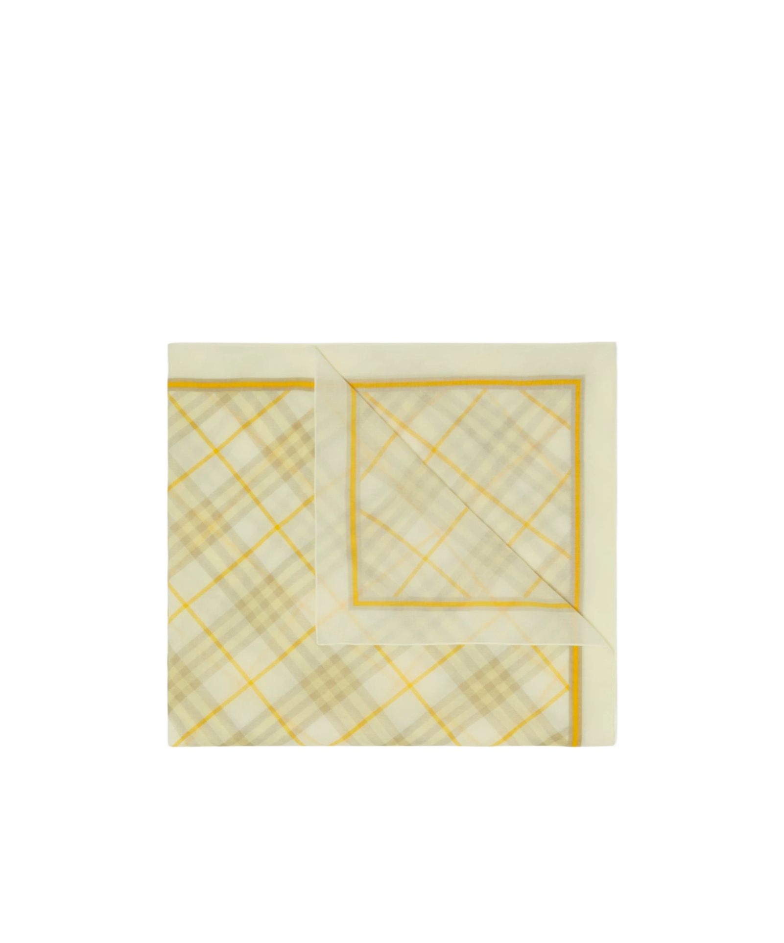Burberry Checked Cotton Scarf In Yellow