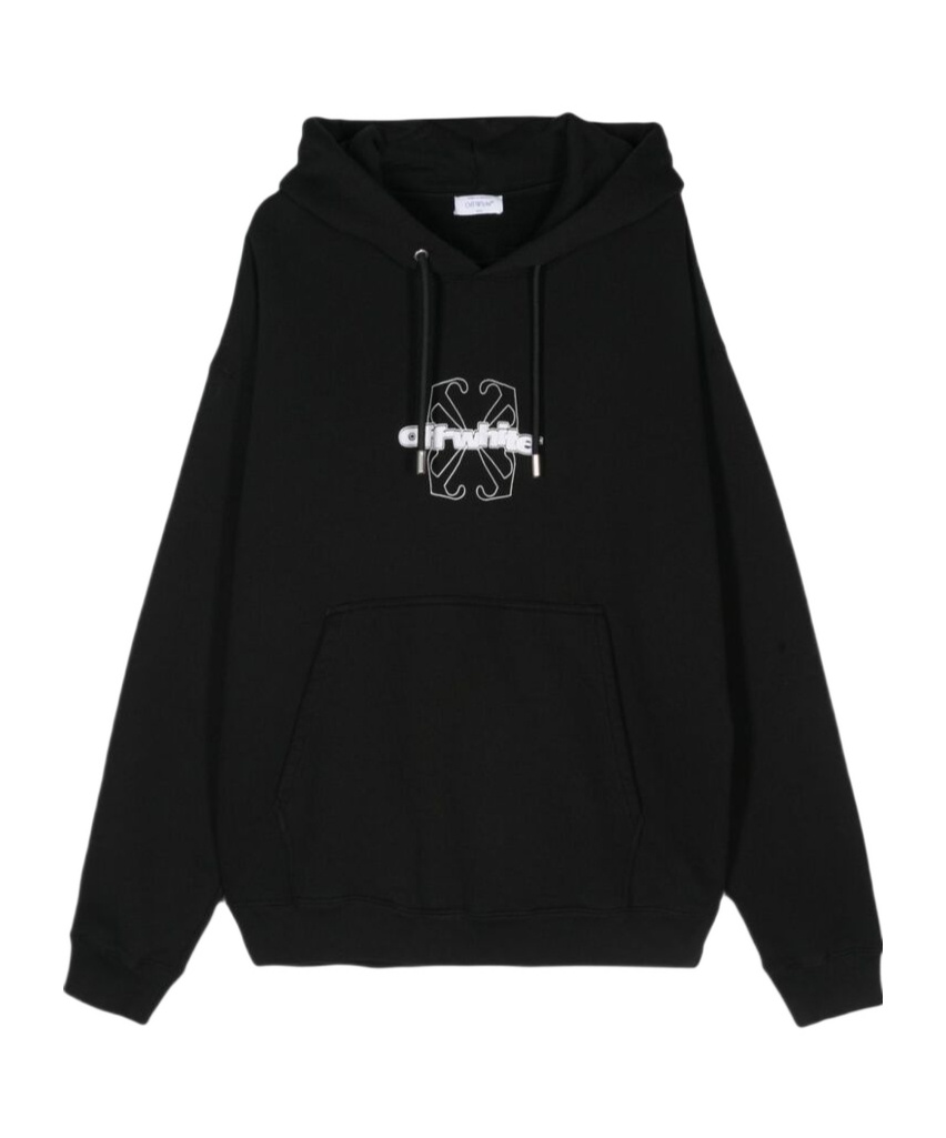 Off-white Skate-hoodie Mit Flock-pfeil In Black