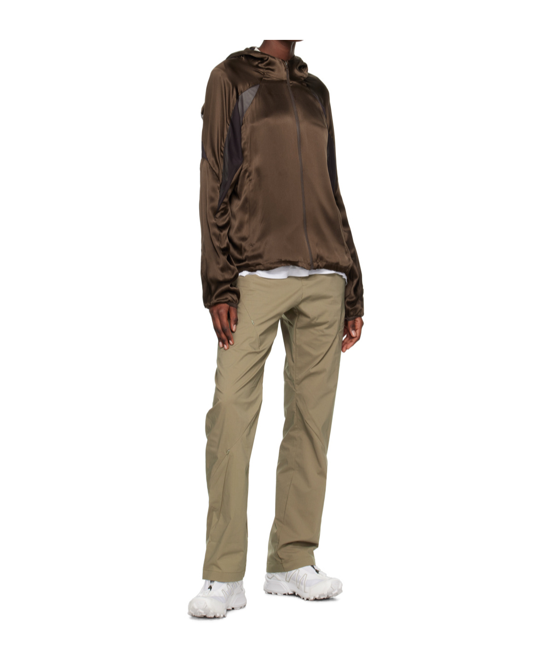 Post Archive Faction (paf) Hoodie Patchwork Casual Jacket In Brown