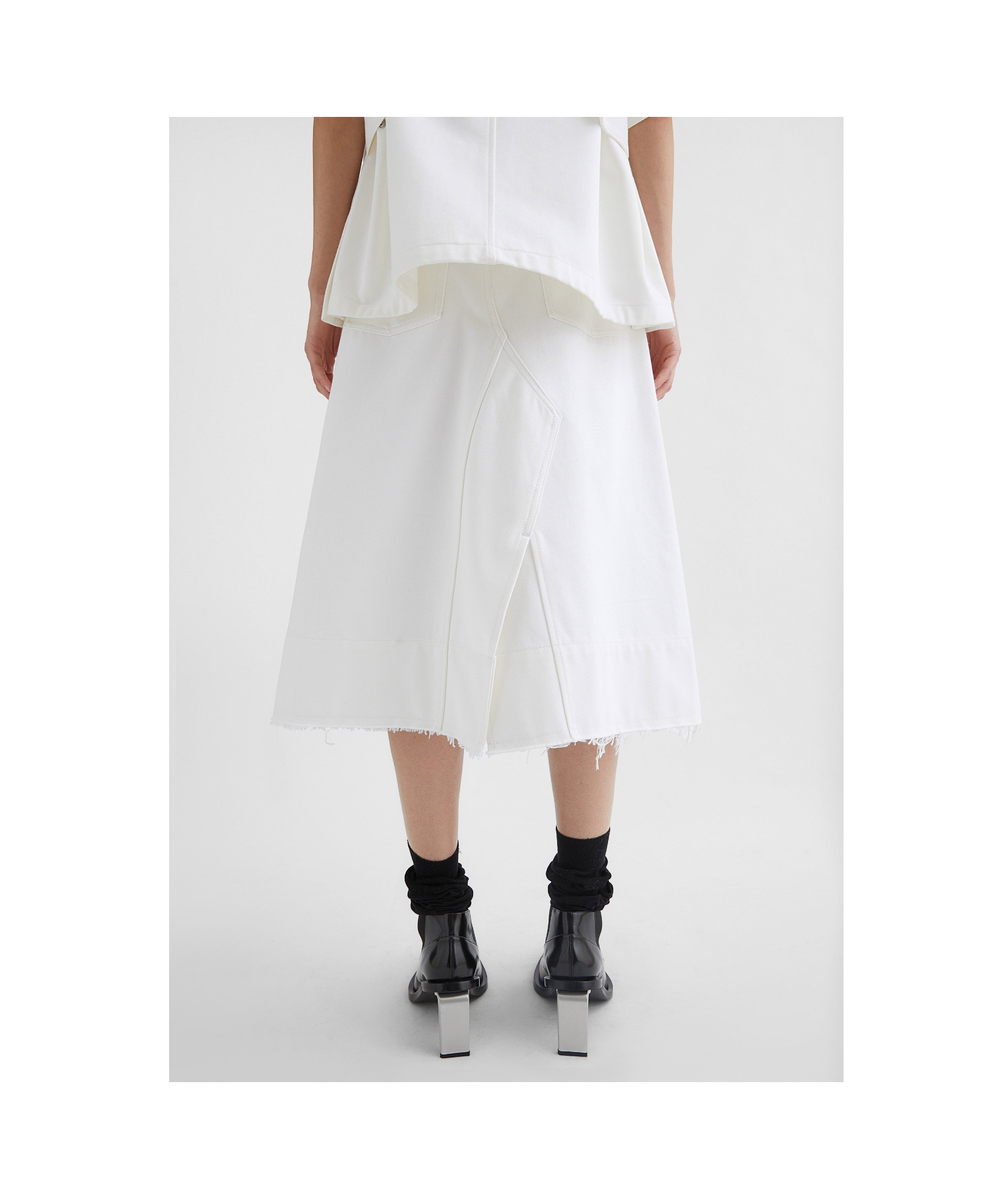 Jil Sander Cotton Denim Skirt In Light White