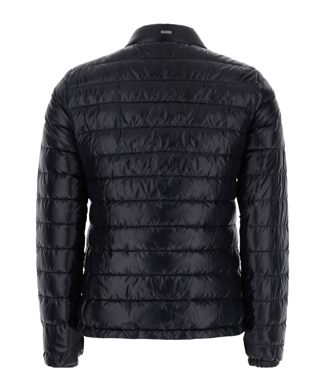 Herno Women Black Quilted Down Jacket With Raised Collar And Front Pockets In Tech Fabric Woman In Black