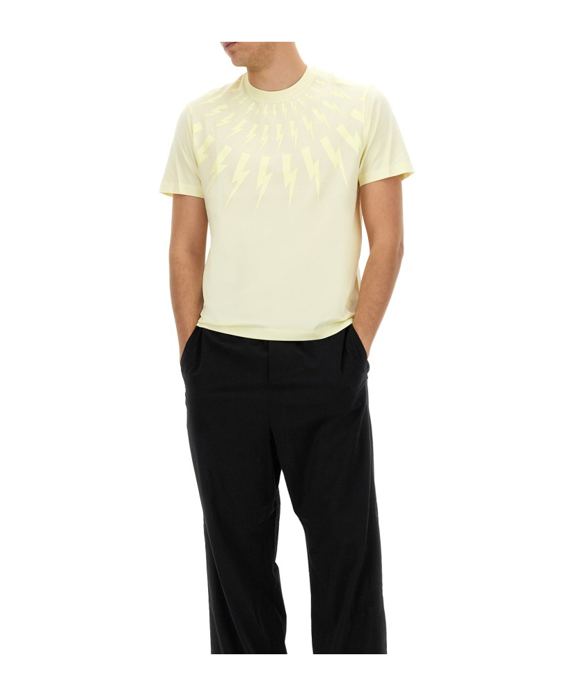Neil Barrett Hunderbolt T-shirt In White