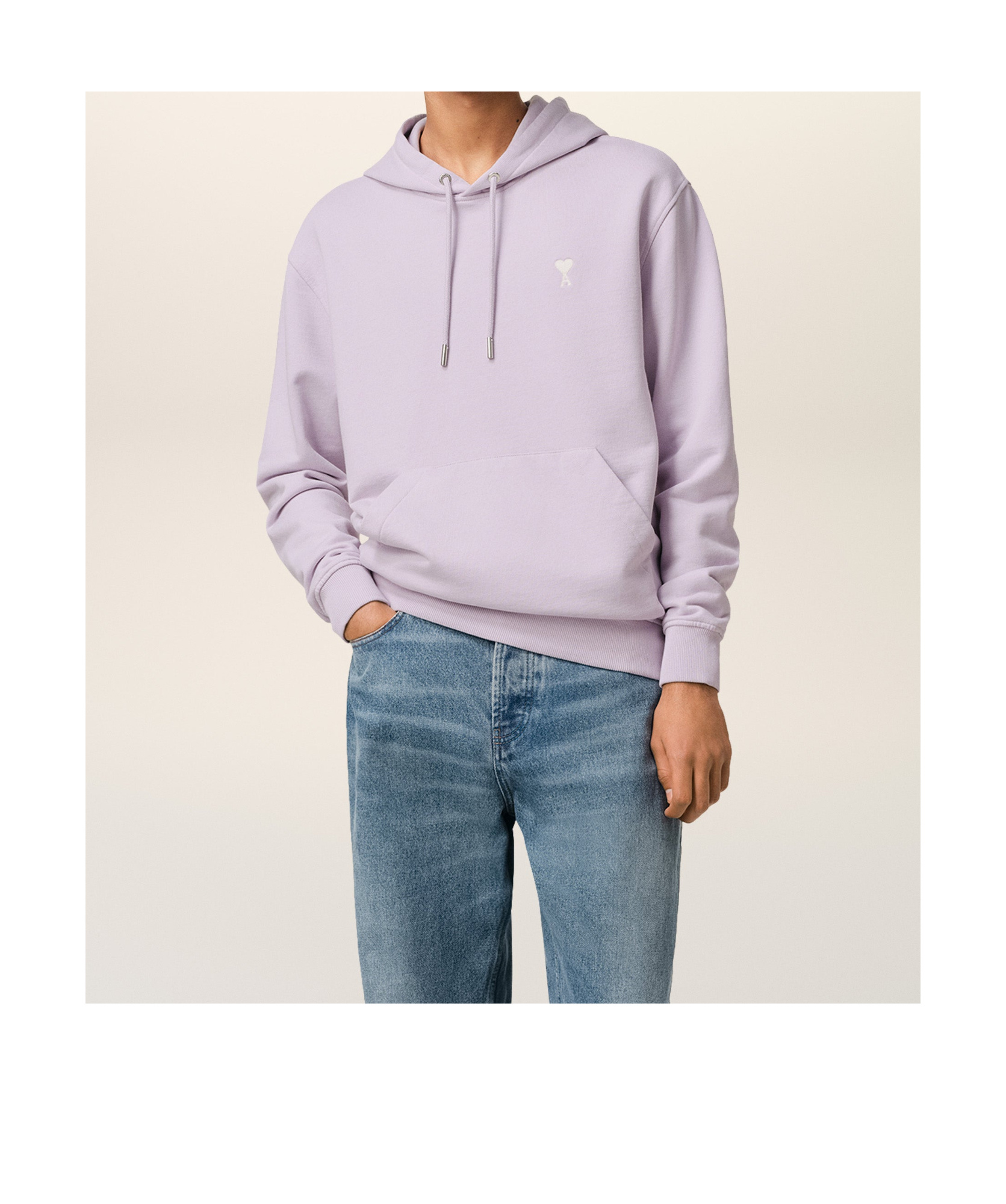 Shop Ami Alexandre Mattiussi Ami Paris Ami De Coeur Logo-embroidered Drawstring Hoodie In White