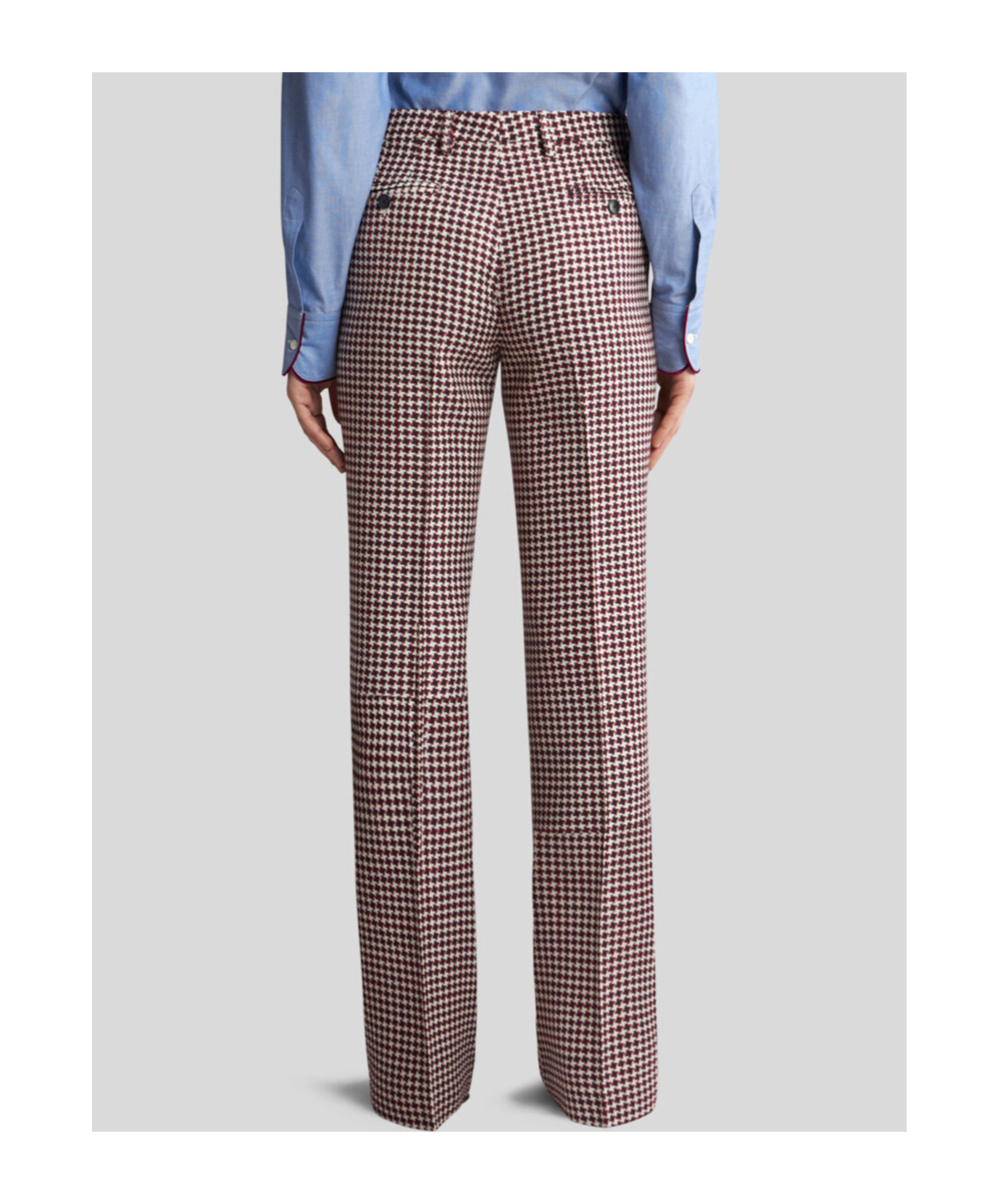 Etro , Houndstooth Trousers, Woman, White, Size 48 In Multicolor