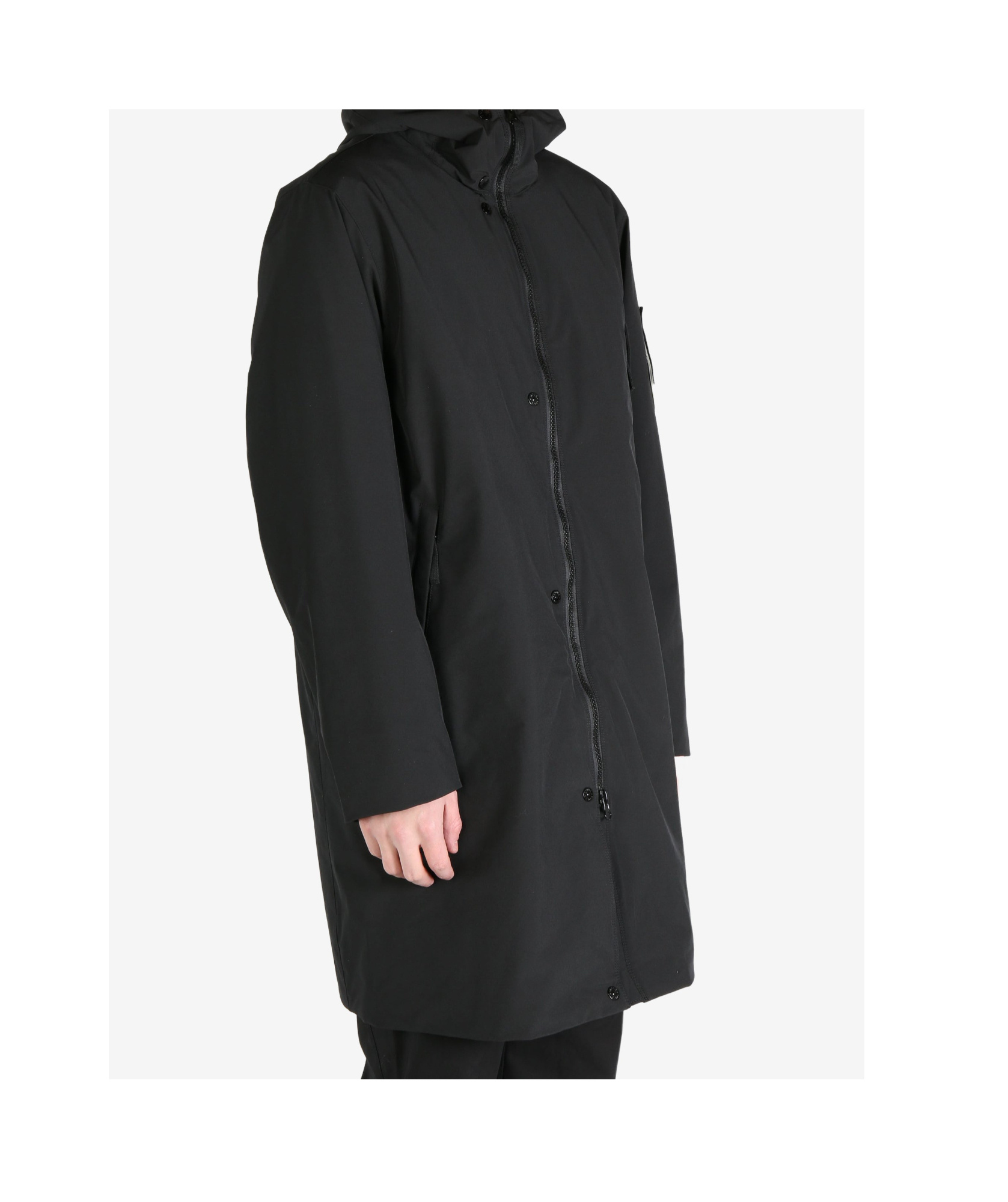 Stone Island Windproof And Waterproof Padded Parka Coat In Black