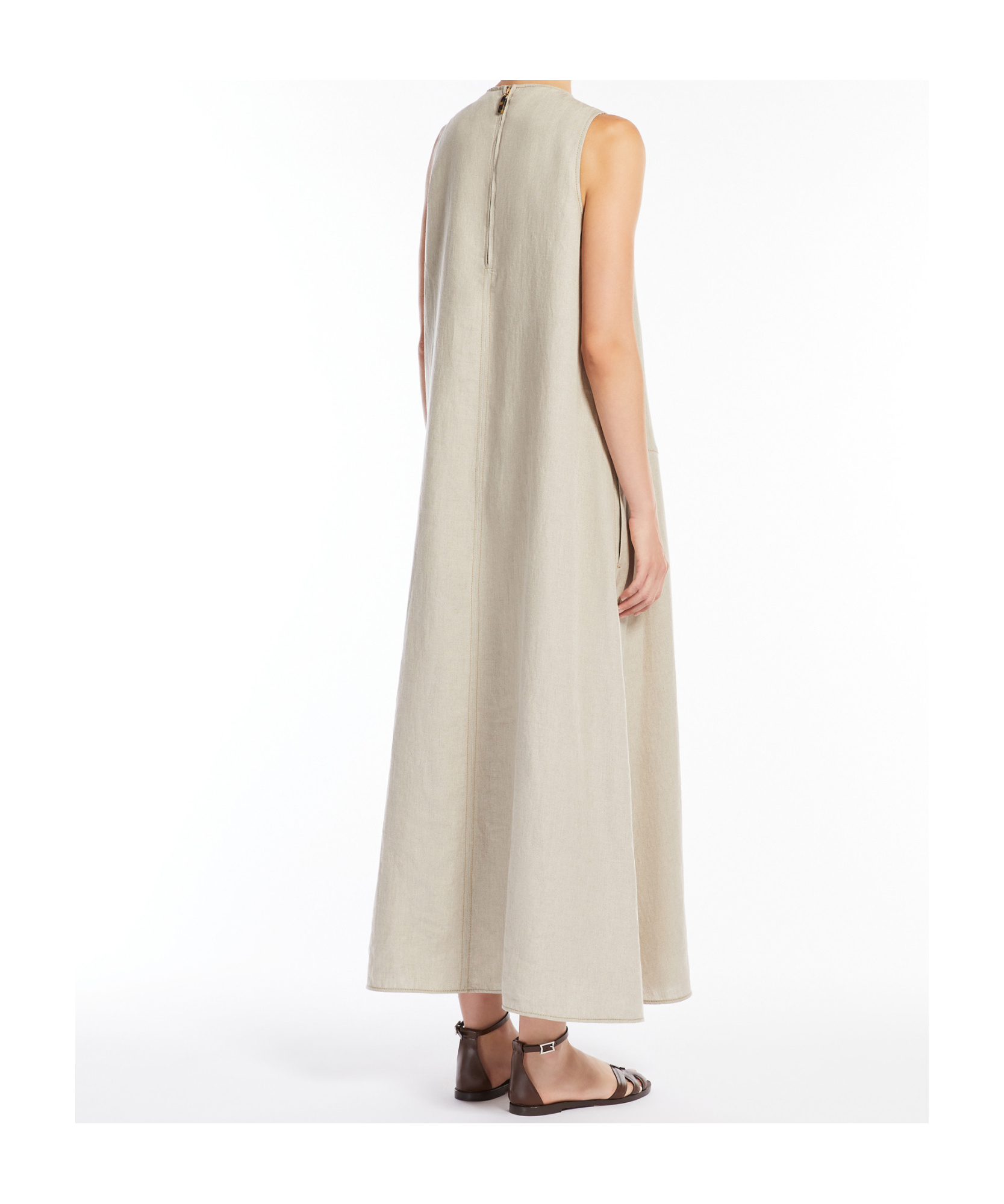 Max Mara Women's Simeone Linen Sleevesless Dress In Nude