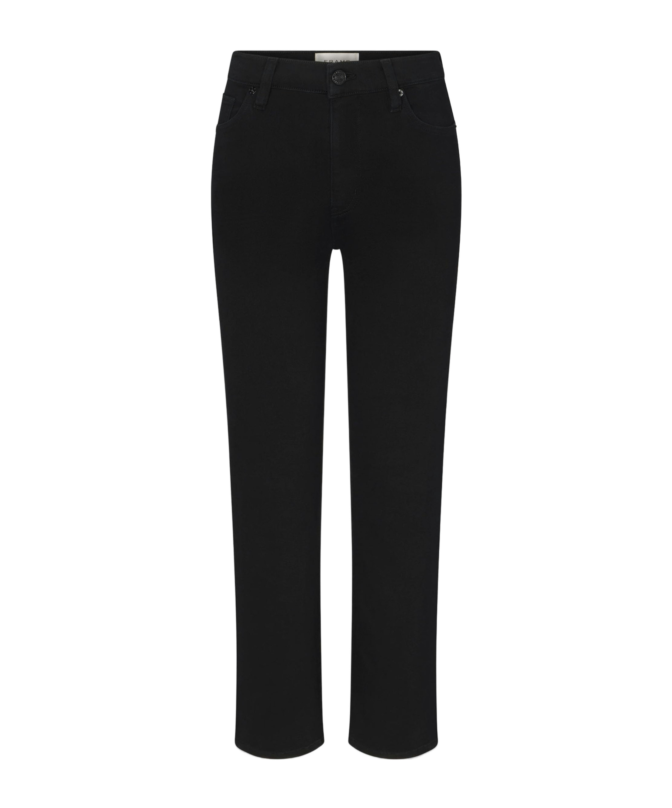 Frame High-waisted Straight-leg Jeans In Black