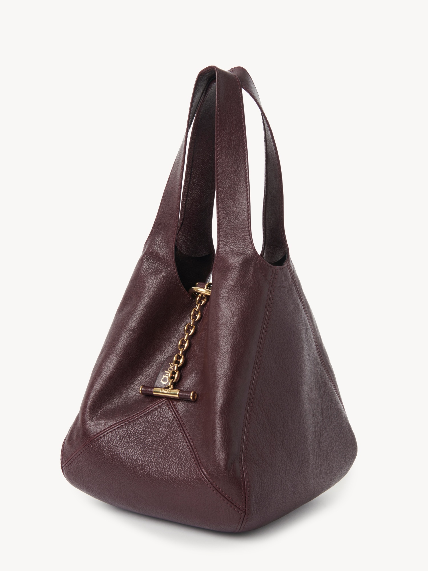 Chloé Balloon Paneled Textured-leather Tote In Red