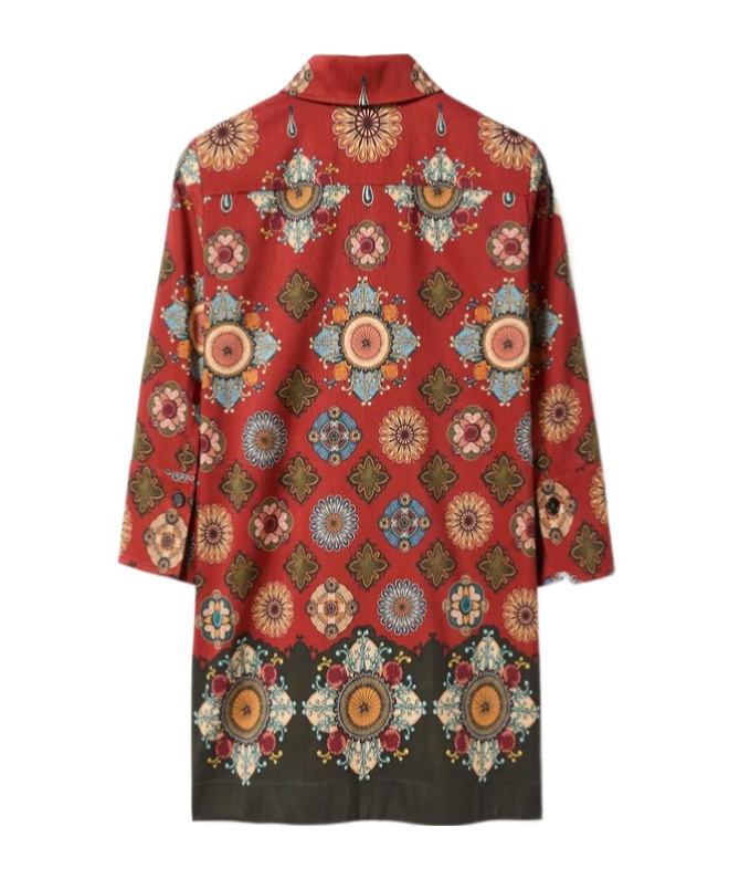 La Doublej Geometric-print Mini Day Dress In Red