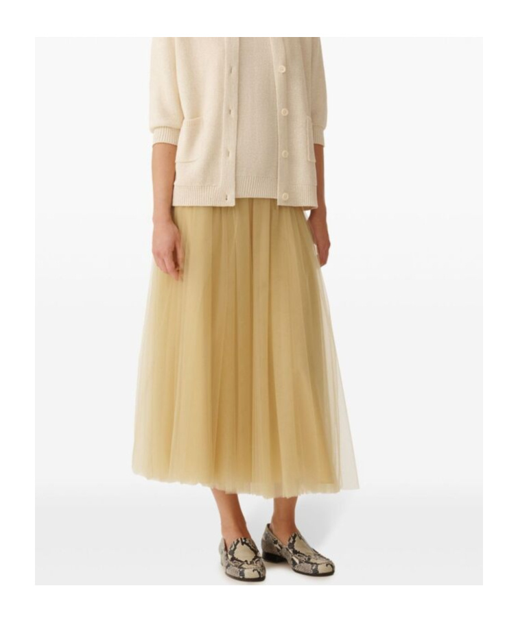 Fabiana Filippi Pleated Midi Skirt In Nude