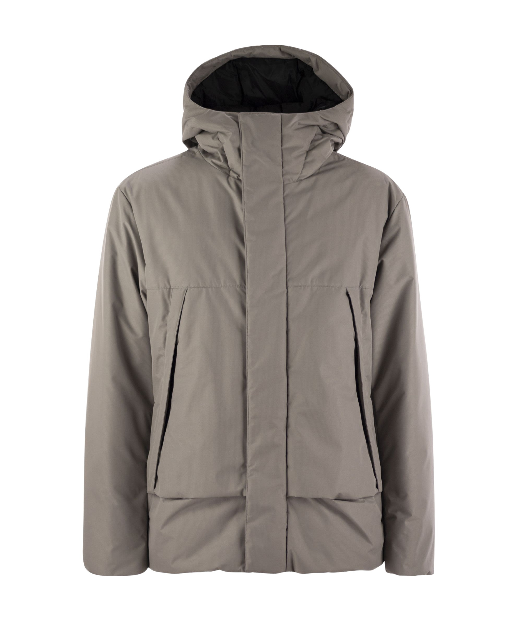 Herno Laminar 2 Layers Down Jacket With Hood In Gray