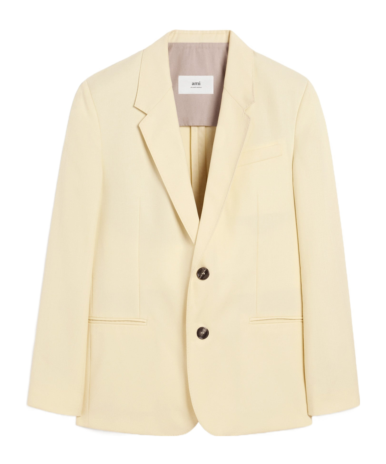 Ami Alexandre Mattiussi Yellow Wool Semi-lined Jacket Yellow In Butter Color