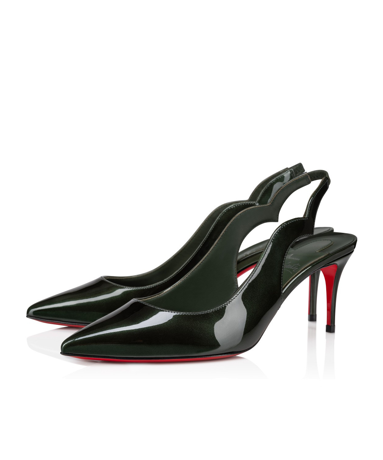 Christian Louboutin Hot Chick Sling 70 Patent Slingback Pump In Black
