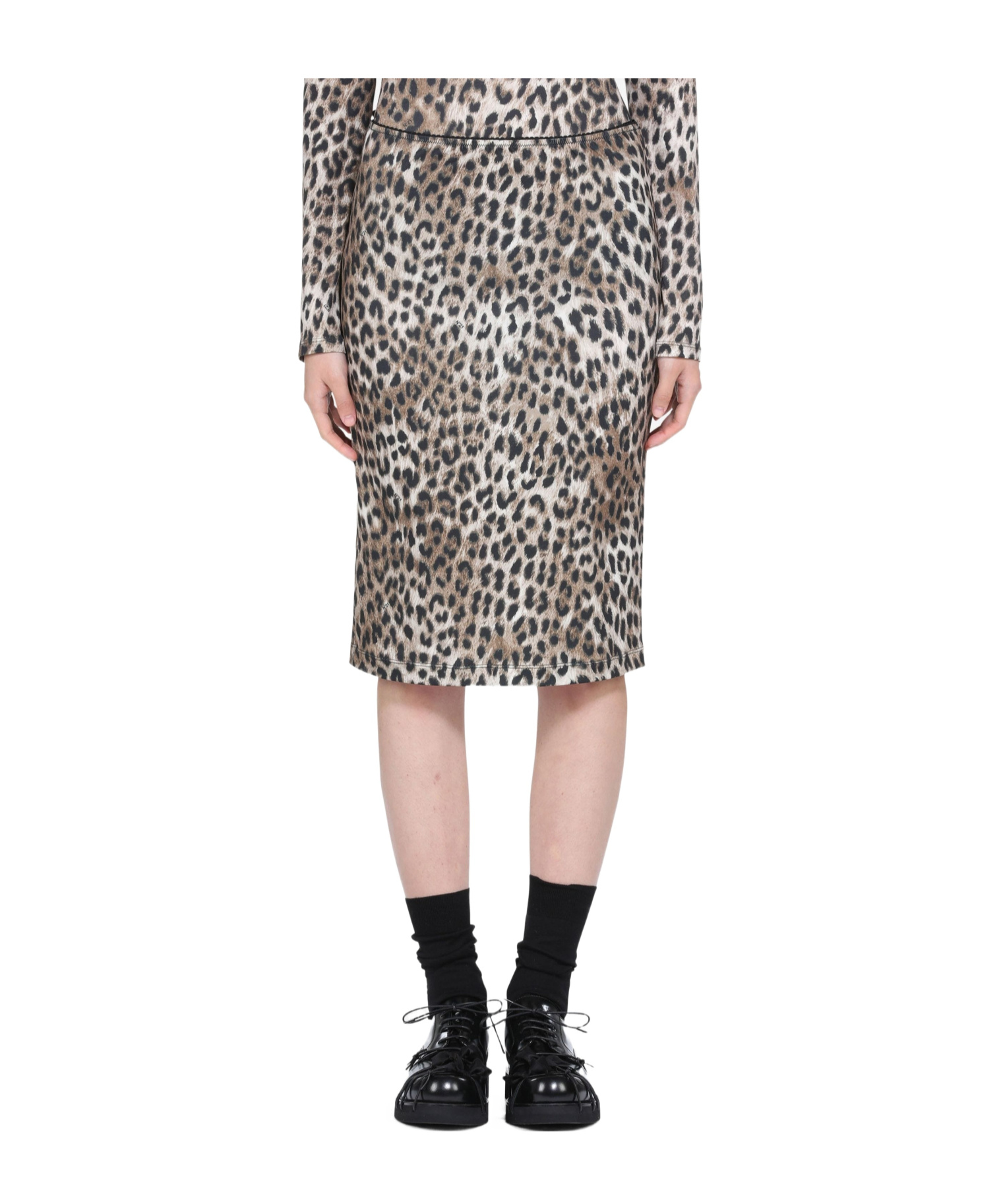 N°21 Leopard Print Midi Skirt In Animal Print