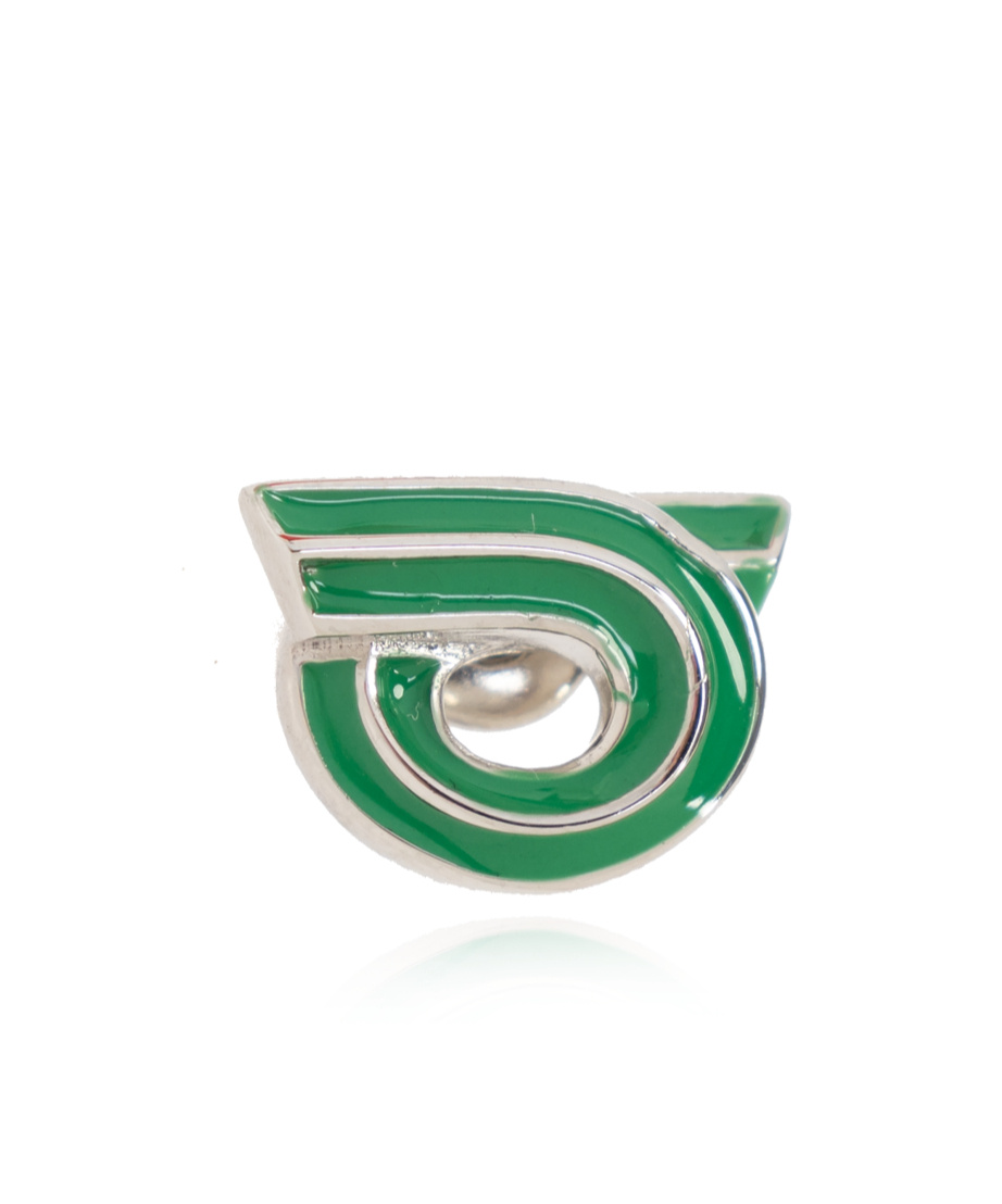 Ferragamo Logo Pattern Earrings In Green