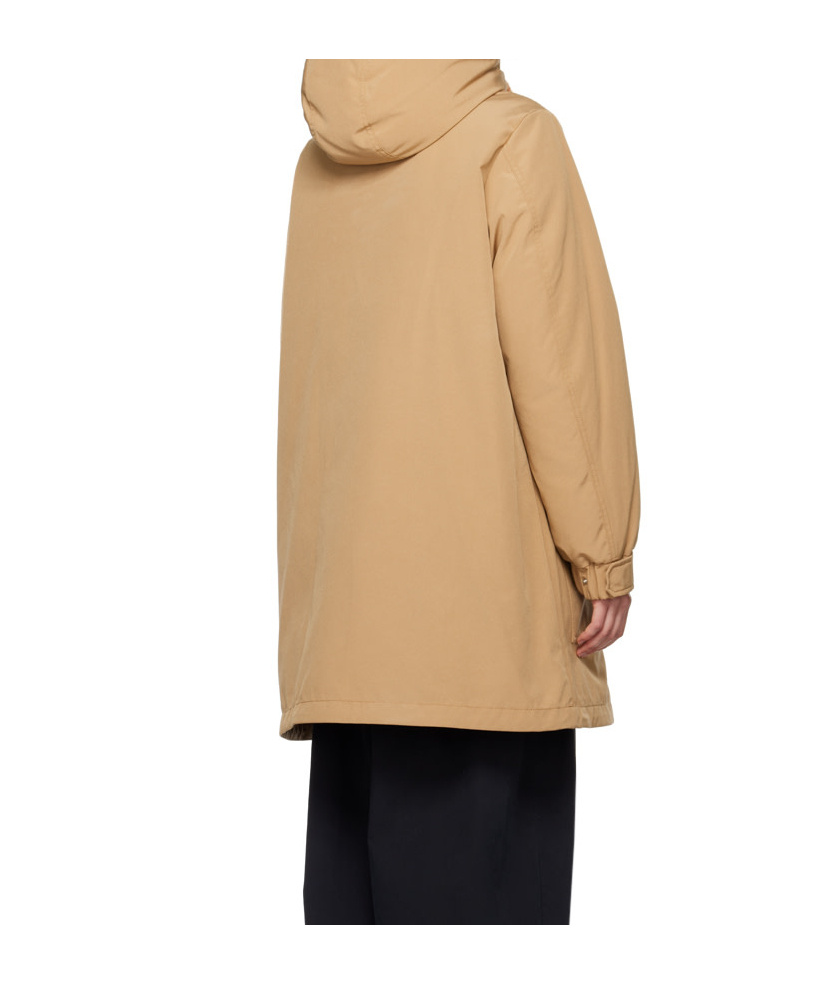 Moncler Beige Urfe Down Coat In Brown