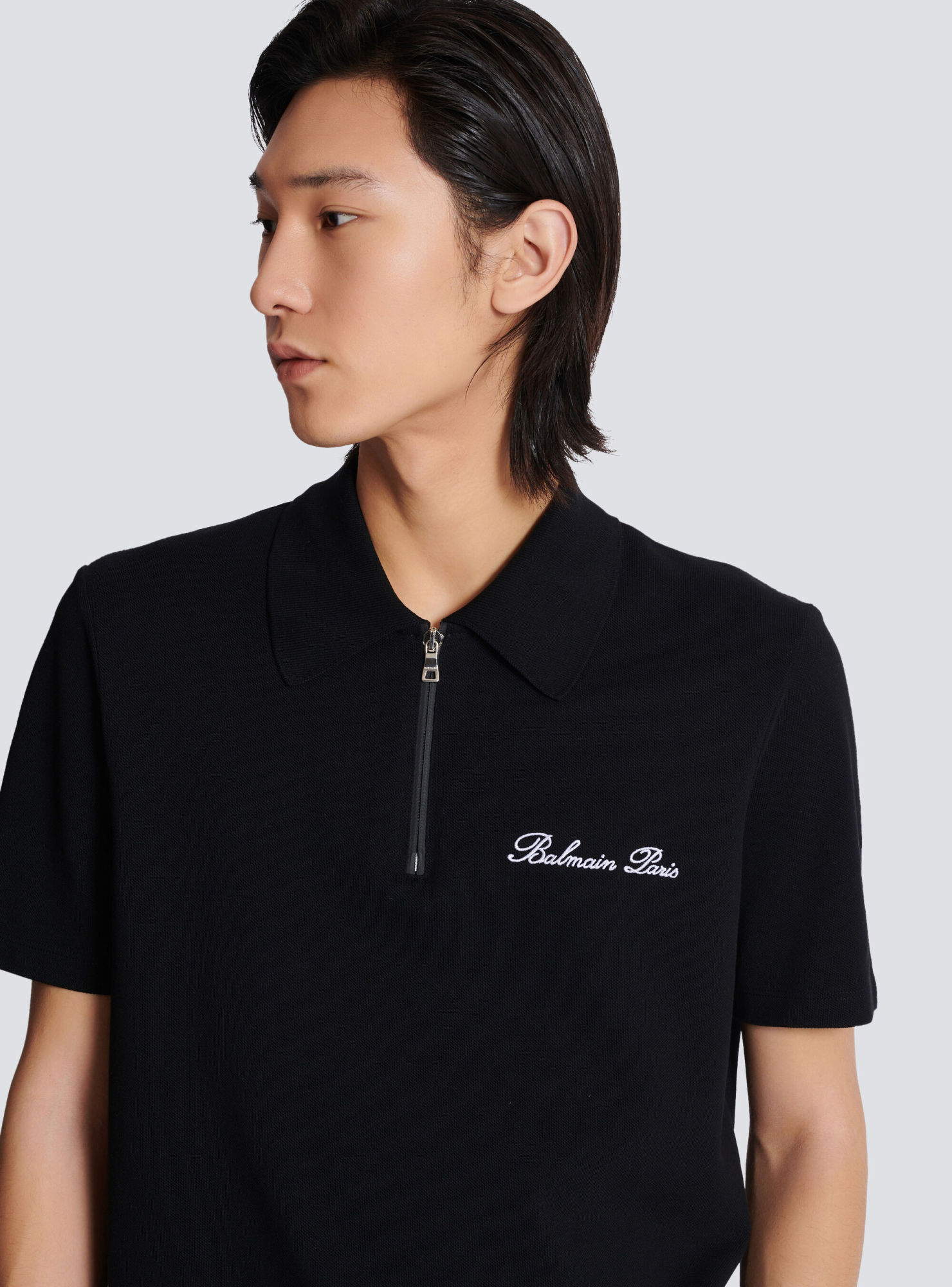 Balmain Signature Black Cotton T-shirt In Black