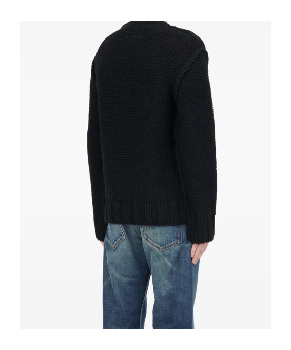 Mm6 Maison Margiela Textured Knit Sweater In Black