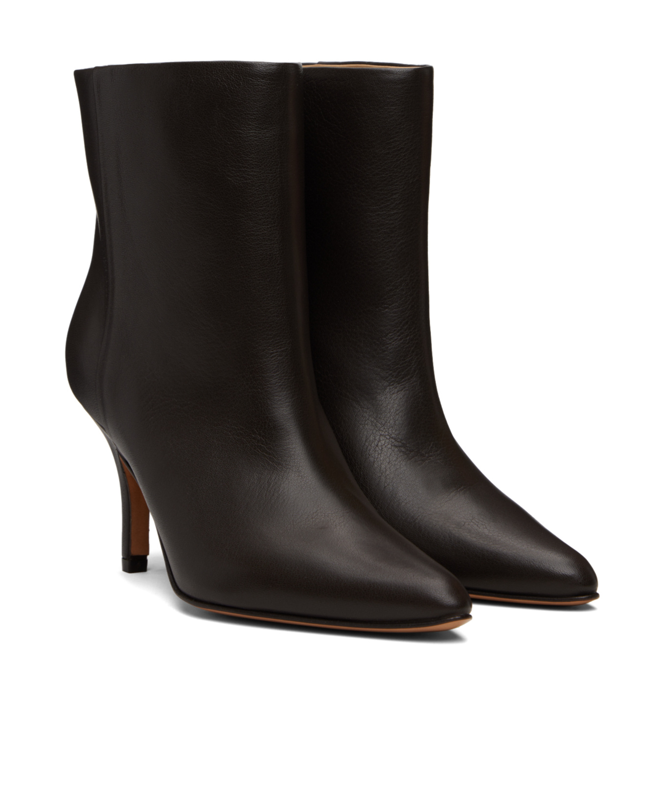 Mm6 Maison Margiela Pointed-toe Leather Ankle Boots In Brown