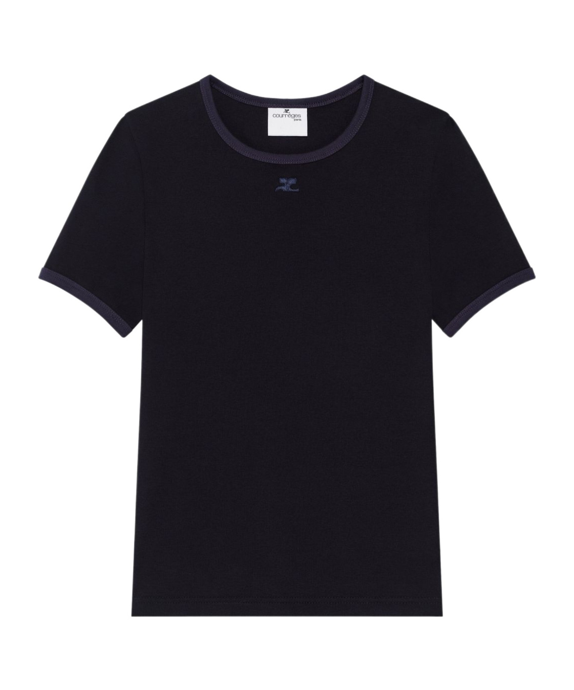 Shop Courrèges Short Sleeve T-shirt In Navy Blue
