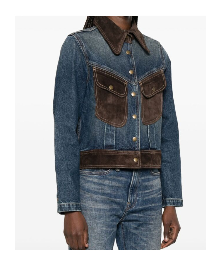 Nili Lotan Long-sleeved Denim Jacket In Black