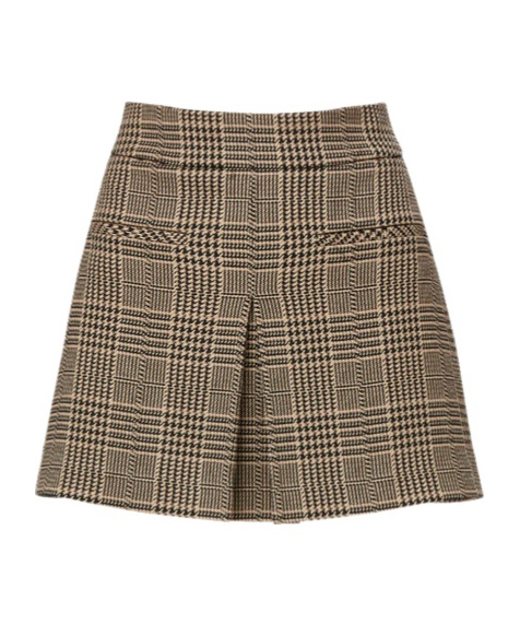 Veronica Beard Houndstooth Mini Skirt In Brown