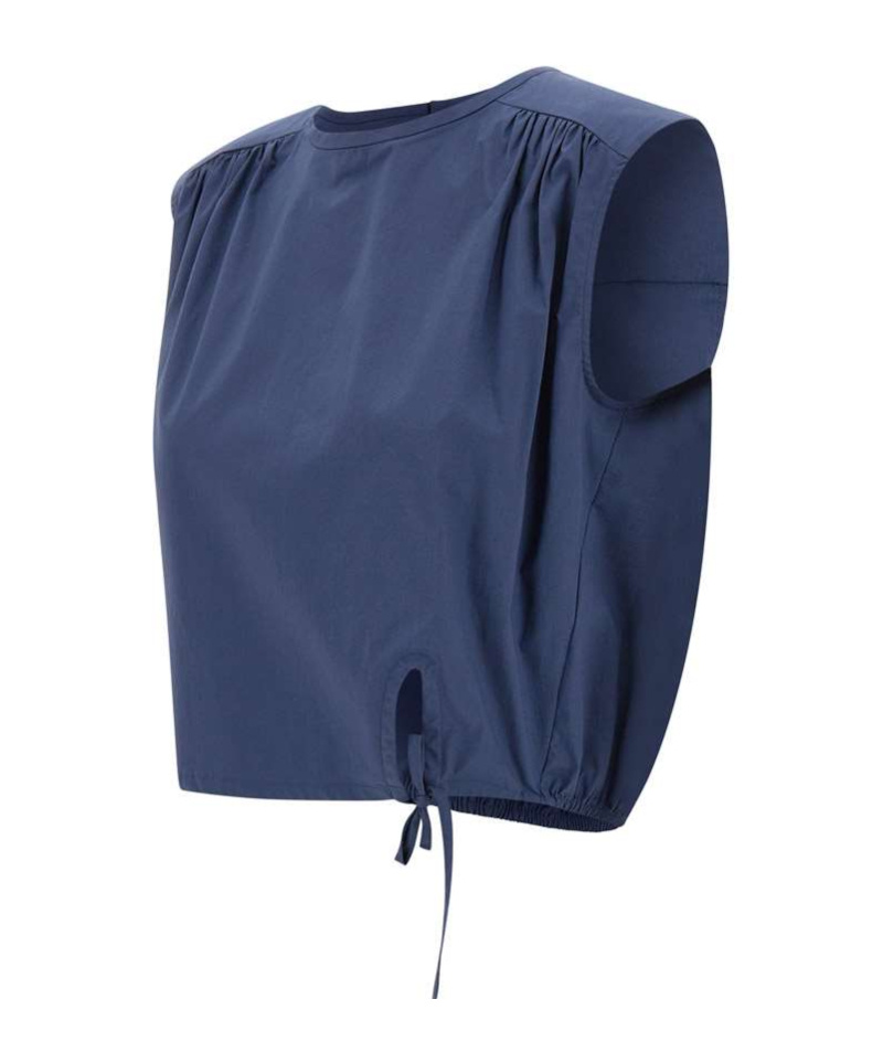 Shop Marella Stretch Cotton Blouse In Blue