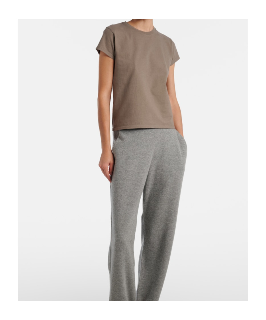 The Row Tori Cotton T-shirt In Gray