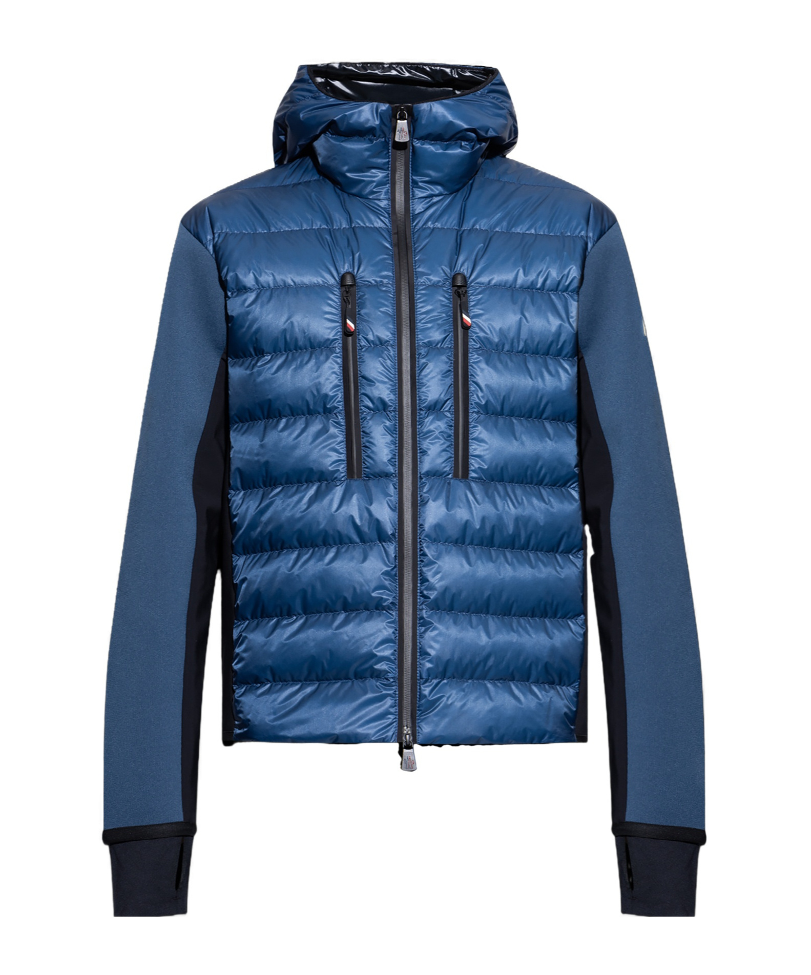 Moncler Long-sleeved Down Jacket In Blue