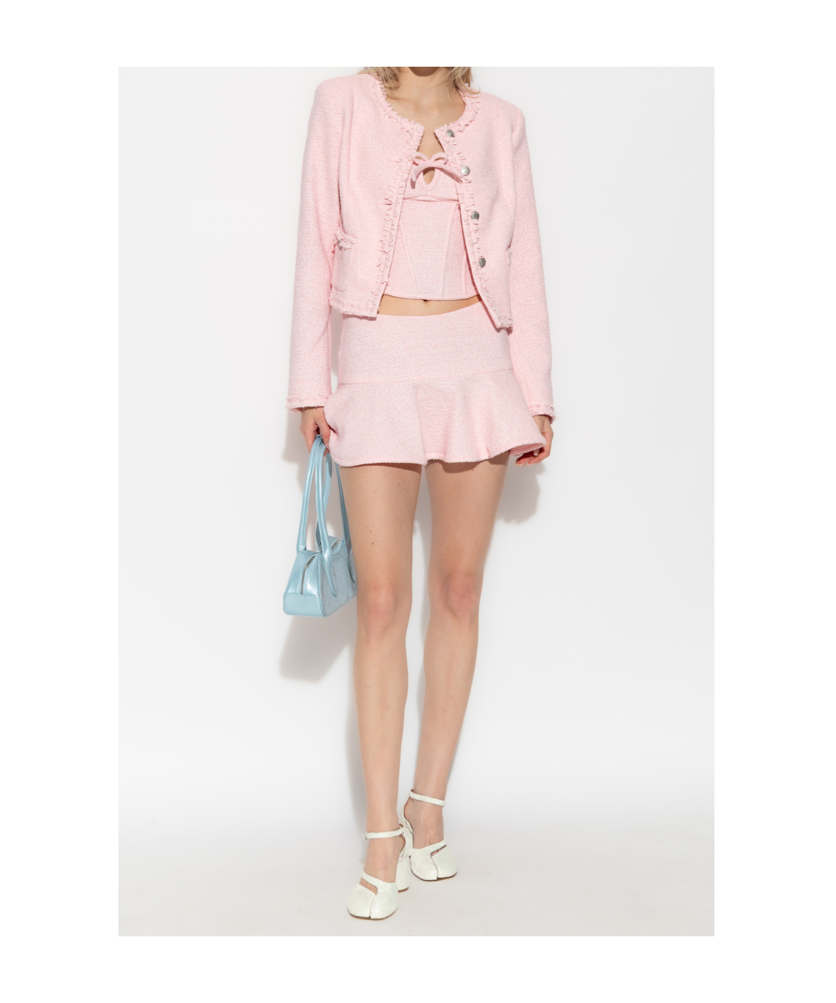 Misbhv Frayed-detailing Jacket In Pink