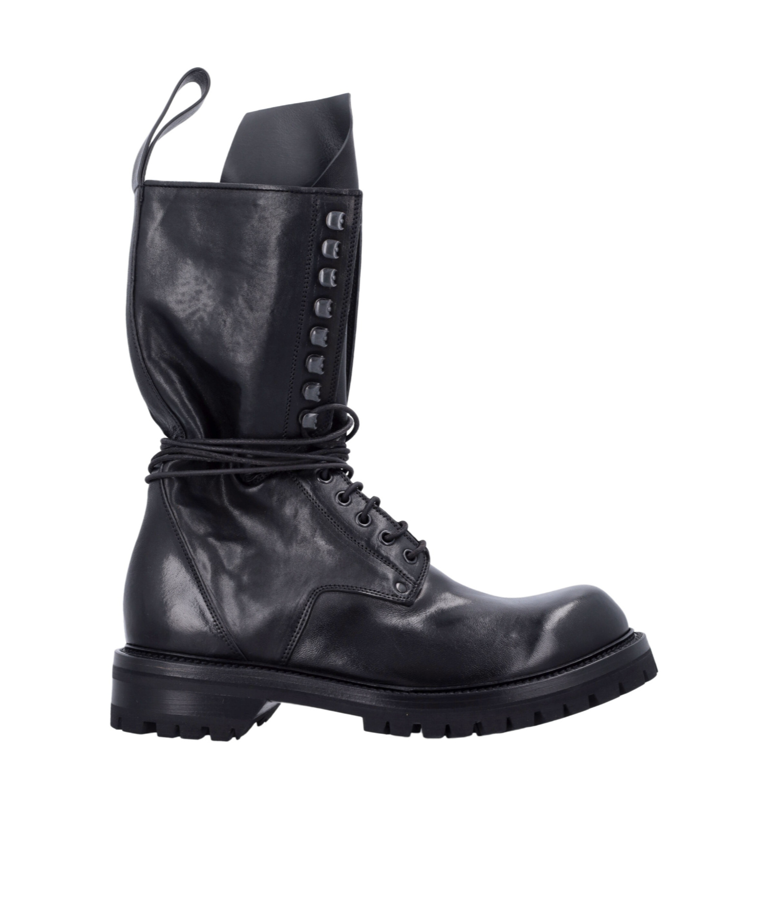 Rick Owens Round Toe Ankle Boots In Black
