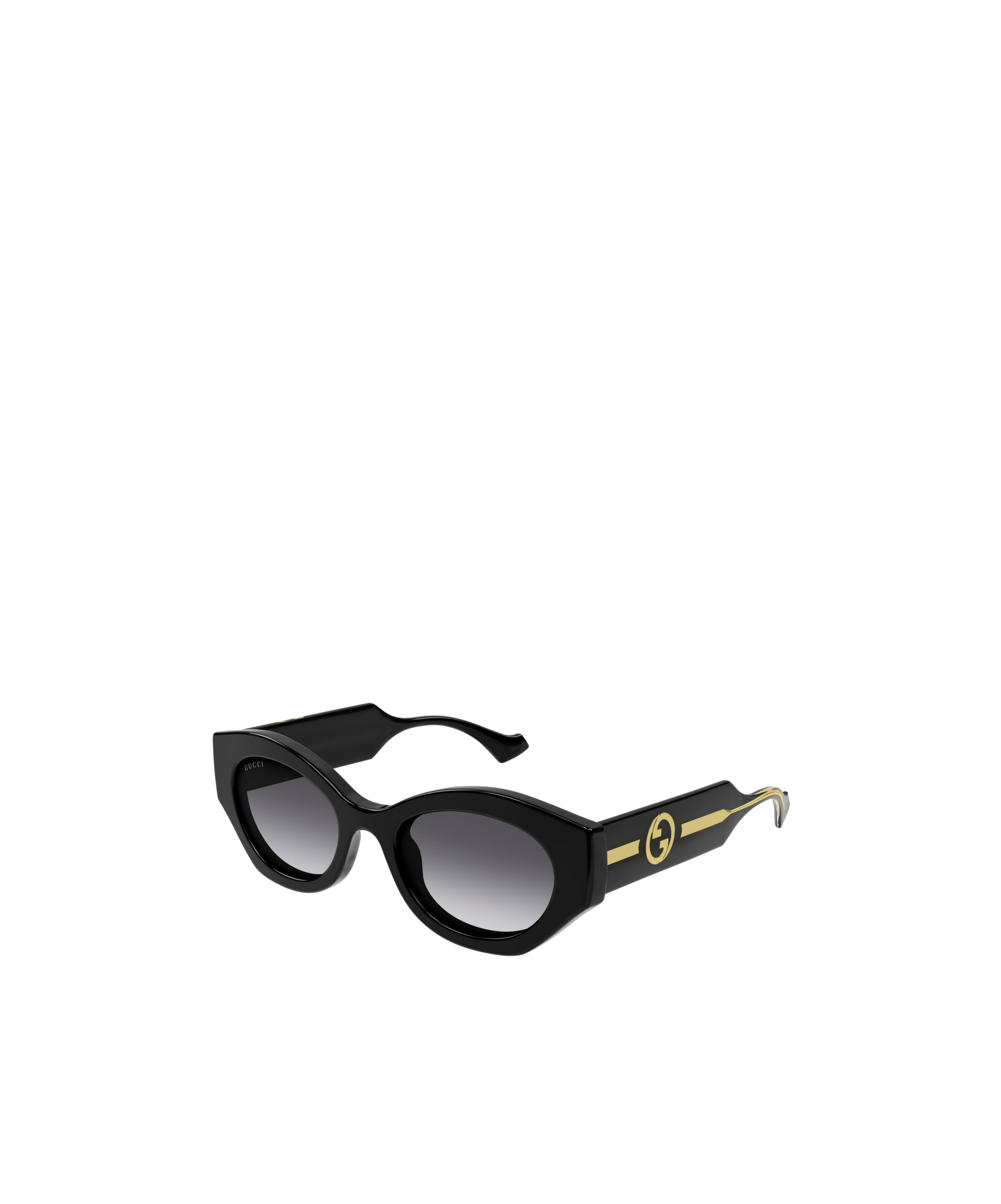 Gucci La Piscine Oval-frame Sunglasses In Black