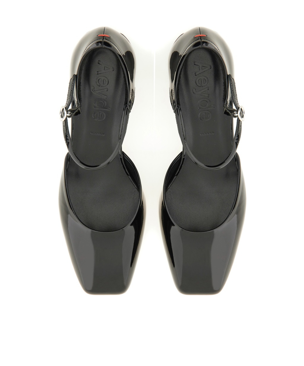 Aeyde Black Magda Leather Mary-jane Heels In Black