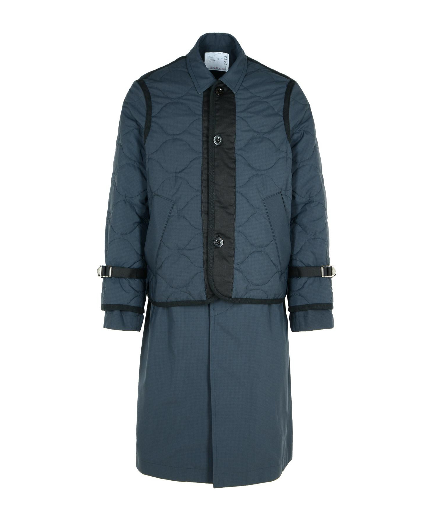 Sacai Long-sleeved Coat In Blue