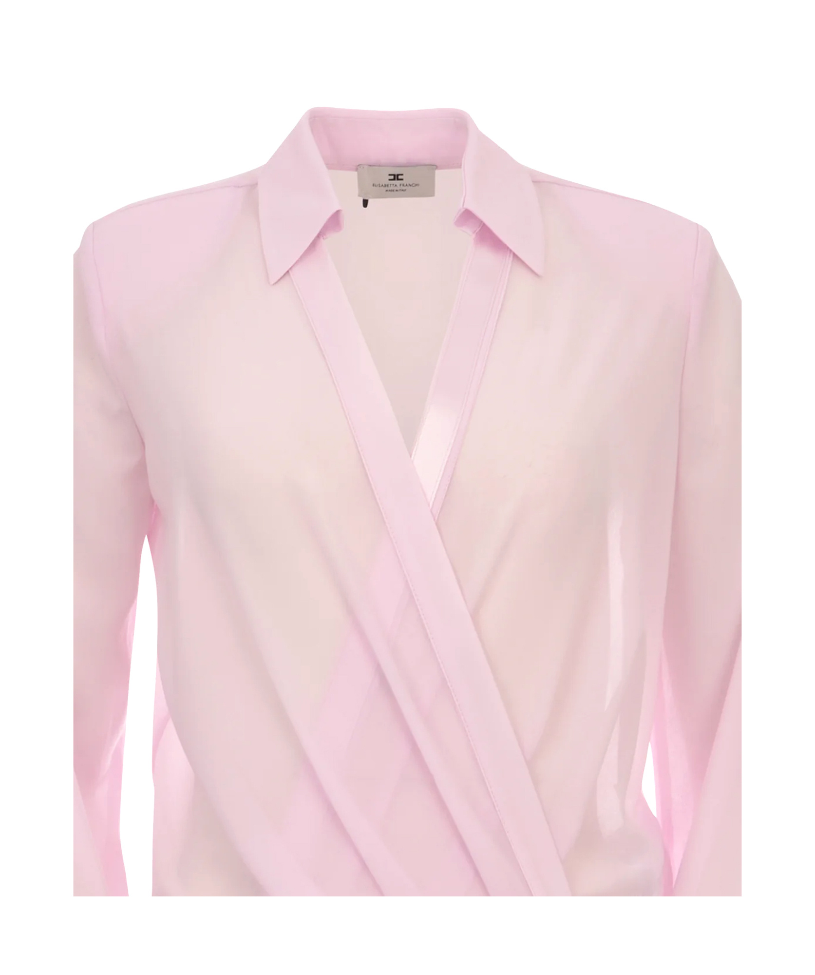 ELISABETTA FRANCHI BODYSUIT-STYLE BLOUSE IN GEORGETTE FABRIC WITH CUFFLINKS