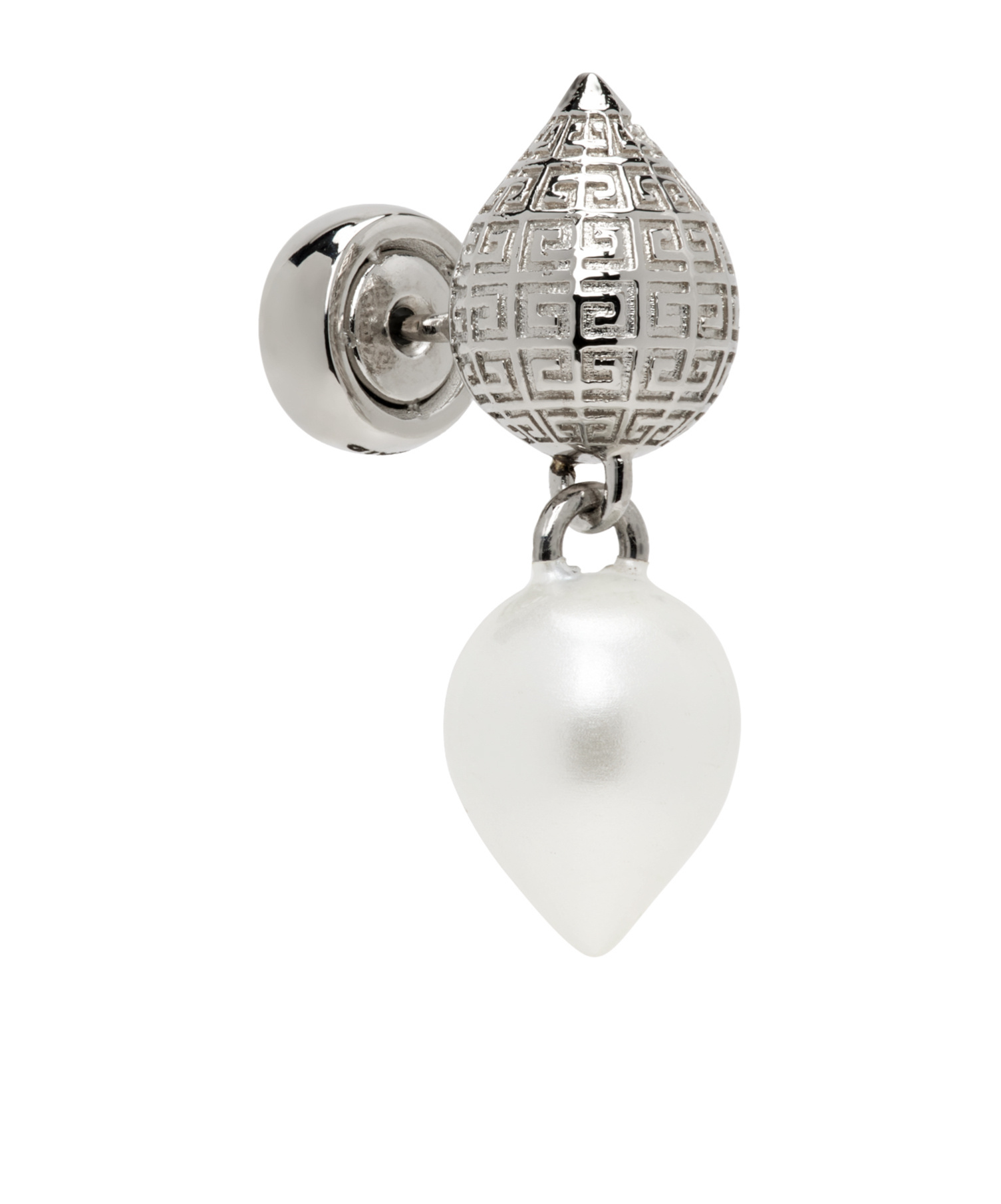 Givenchy Logo Pattern Single Earrings In White