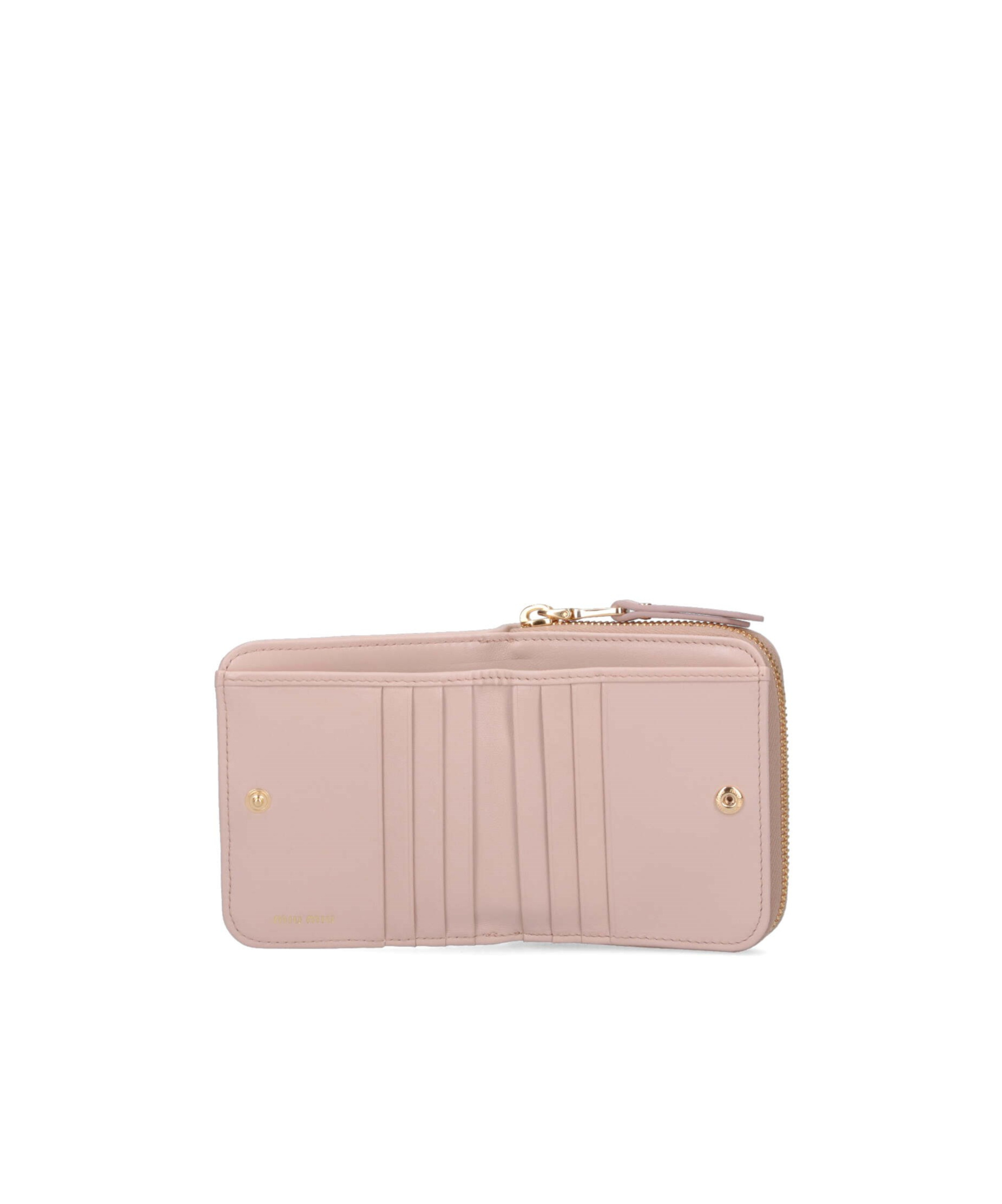 Miu Miu Matelassé Wallet In Nude