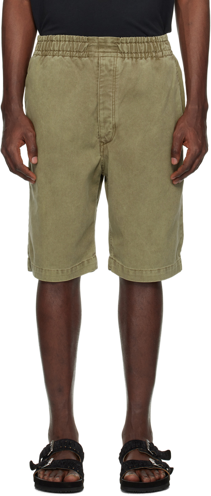Isabel Marant Khaki Tyler Denim Shorts In Green