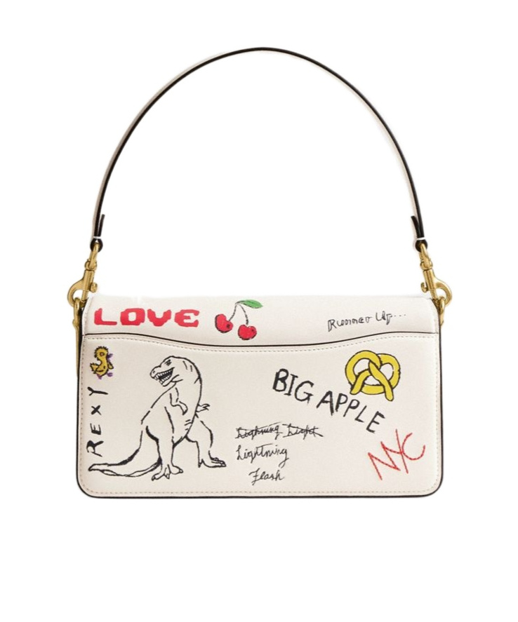 Coach Tabby Shoulder Bag 26 With Sketch Print In Nude