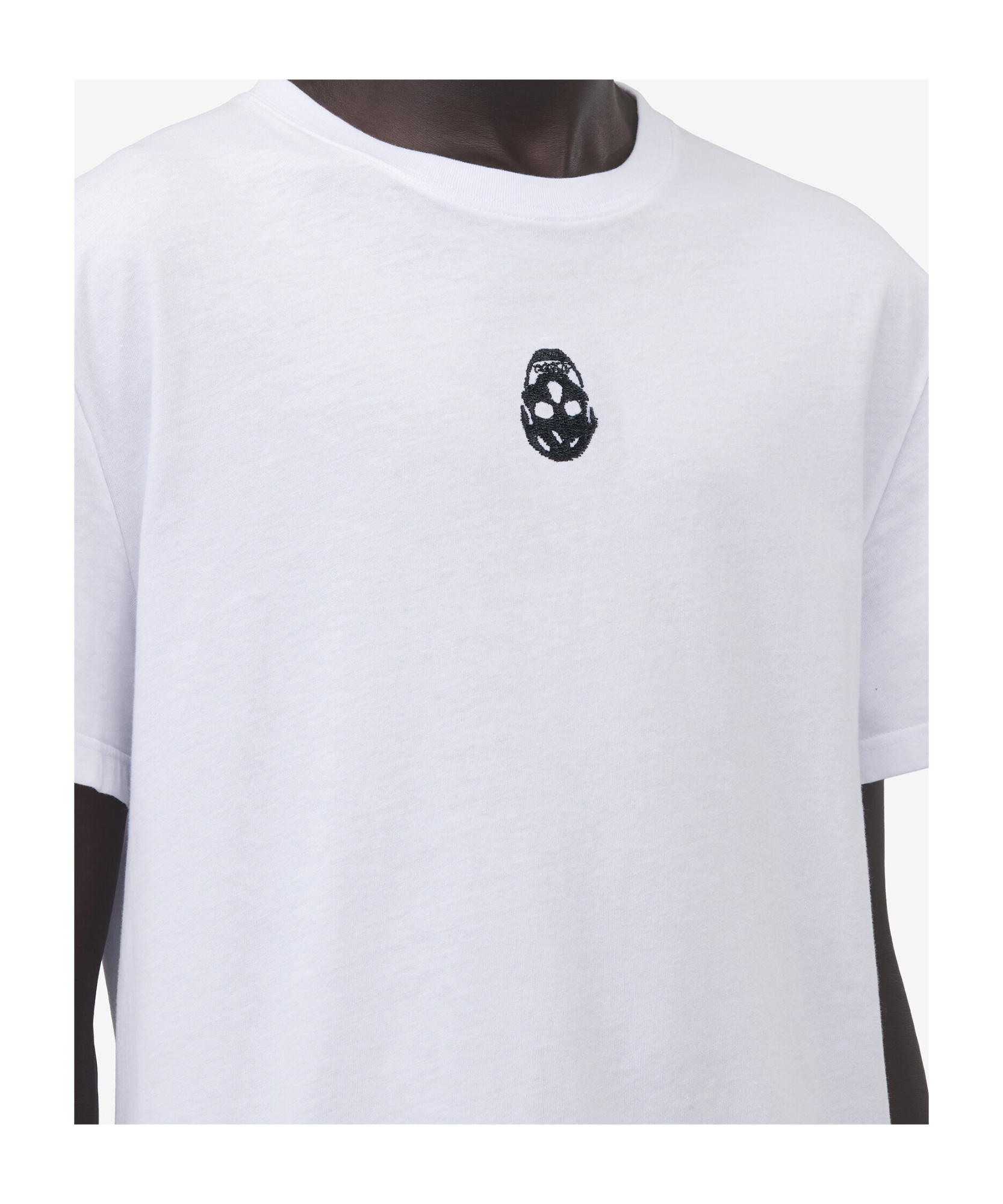 Alexander Mcqueen Embroidered Skull T-shirt In White