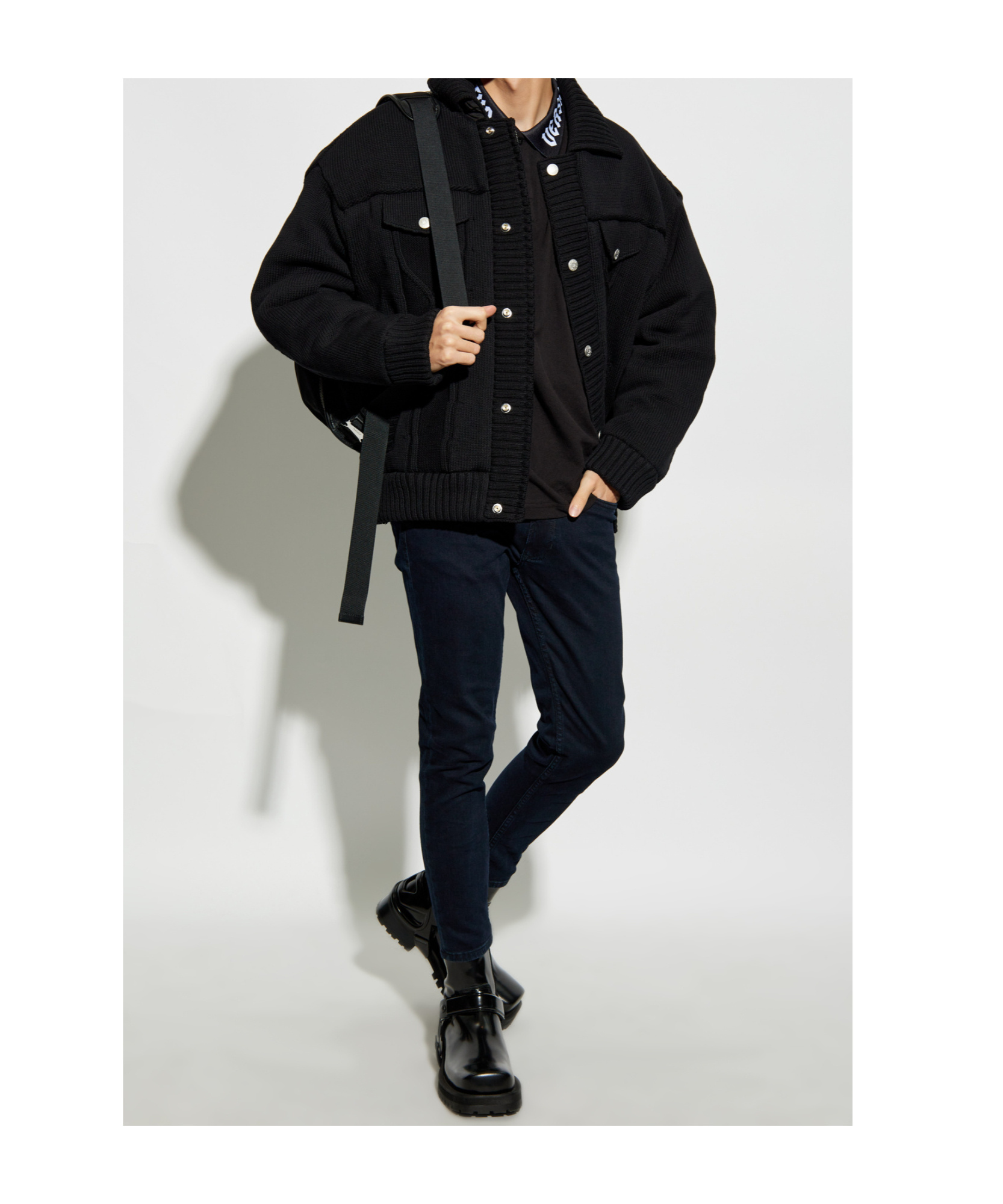 Versace Jeans Belt-loop Jeans In Black