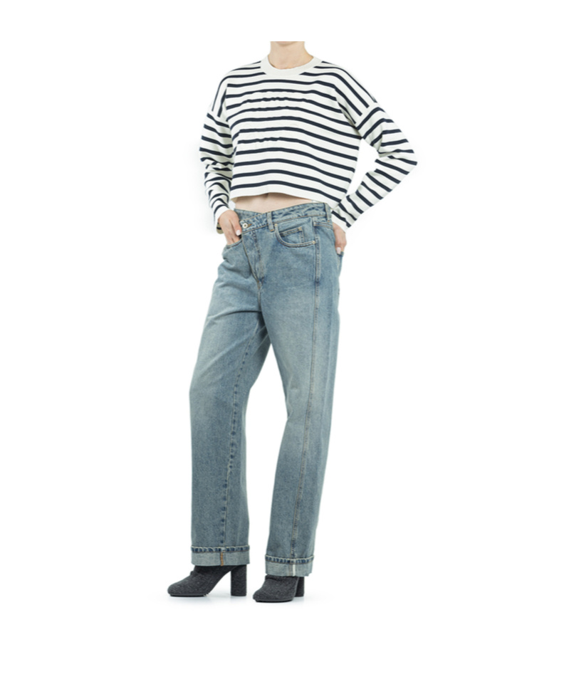 Loewe Waistband Denim Trousers In Blue