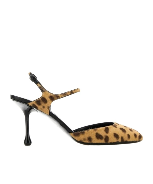 Jimmy Choo 'pixie' Brown Pumps With High Sculpted Heel And All-over Leopard Print In Multicolor