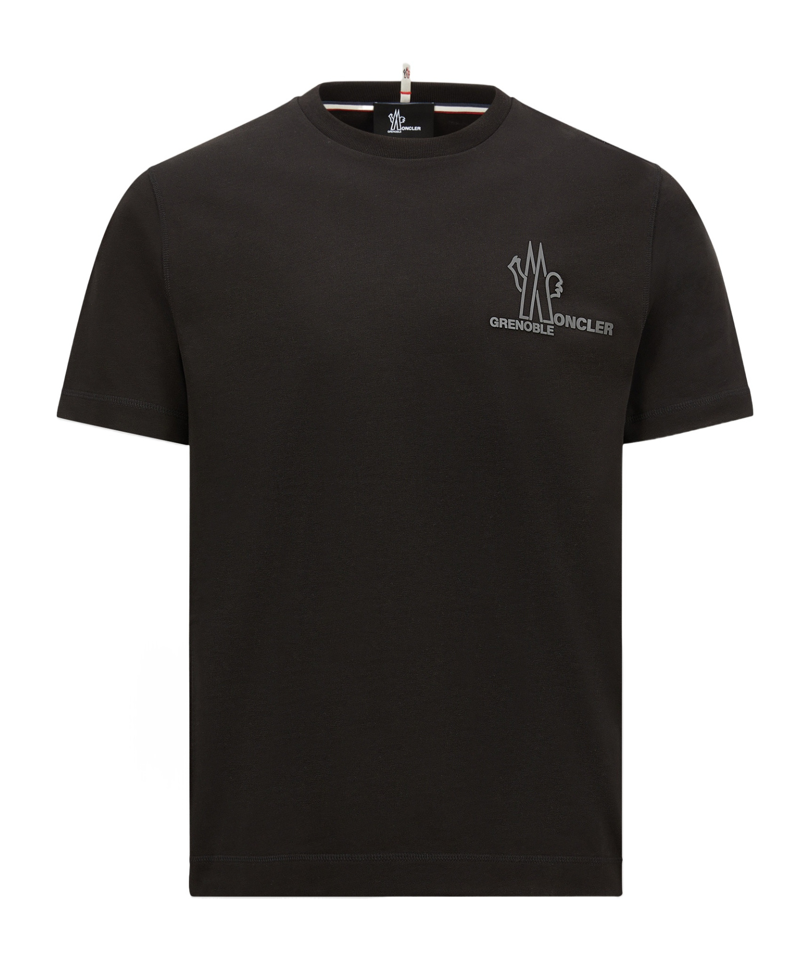 Moncler Chest Logo Print T-shirt In Black
