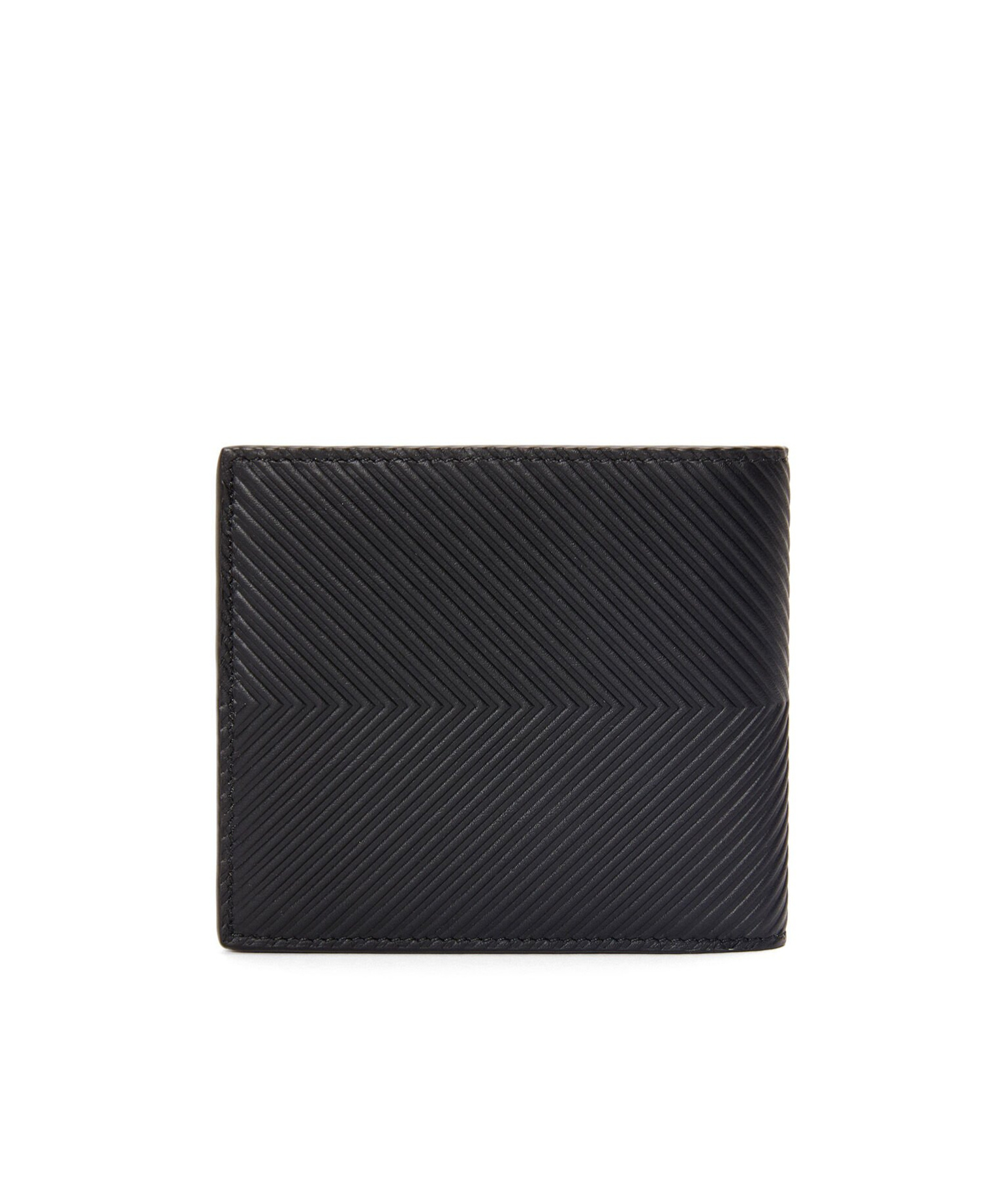 Loewe Texture Calfskin Double Fold Wallet In Black