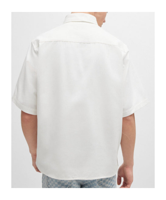 Hugo Boss Lapel Short-sleeved Shirt In White