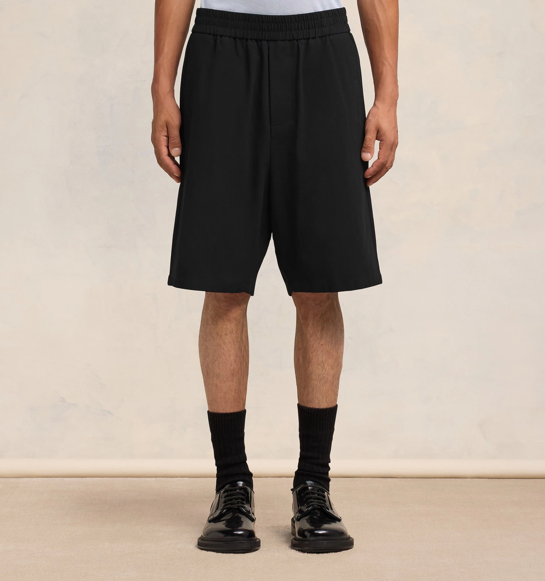 Ami Alexandre Mattiussi Ami Paris Bermuda With Elastic In Black
