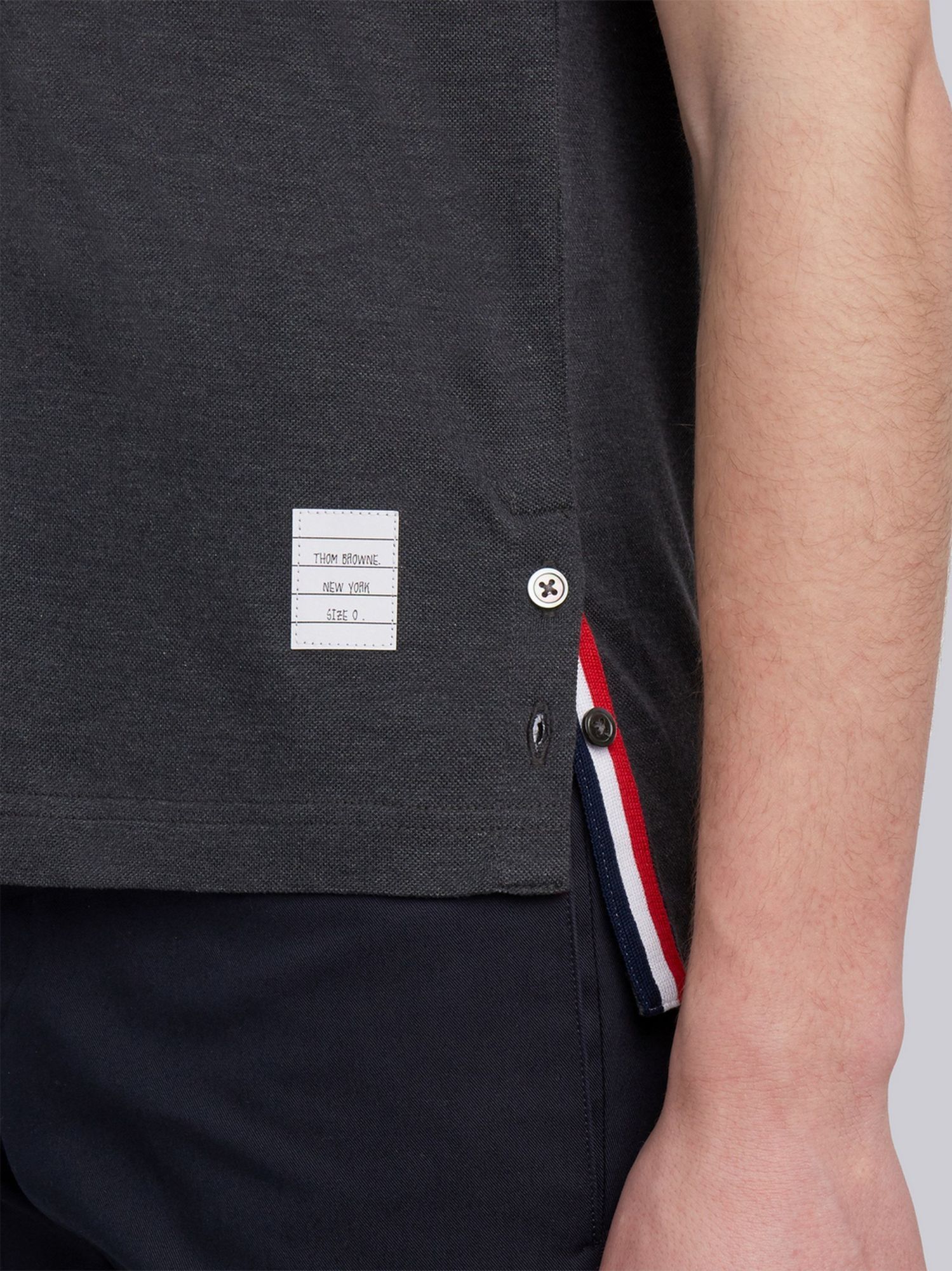 Thom Browne Collar Polo Shirt With Patch Pocket In Black