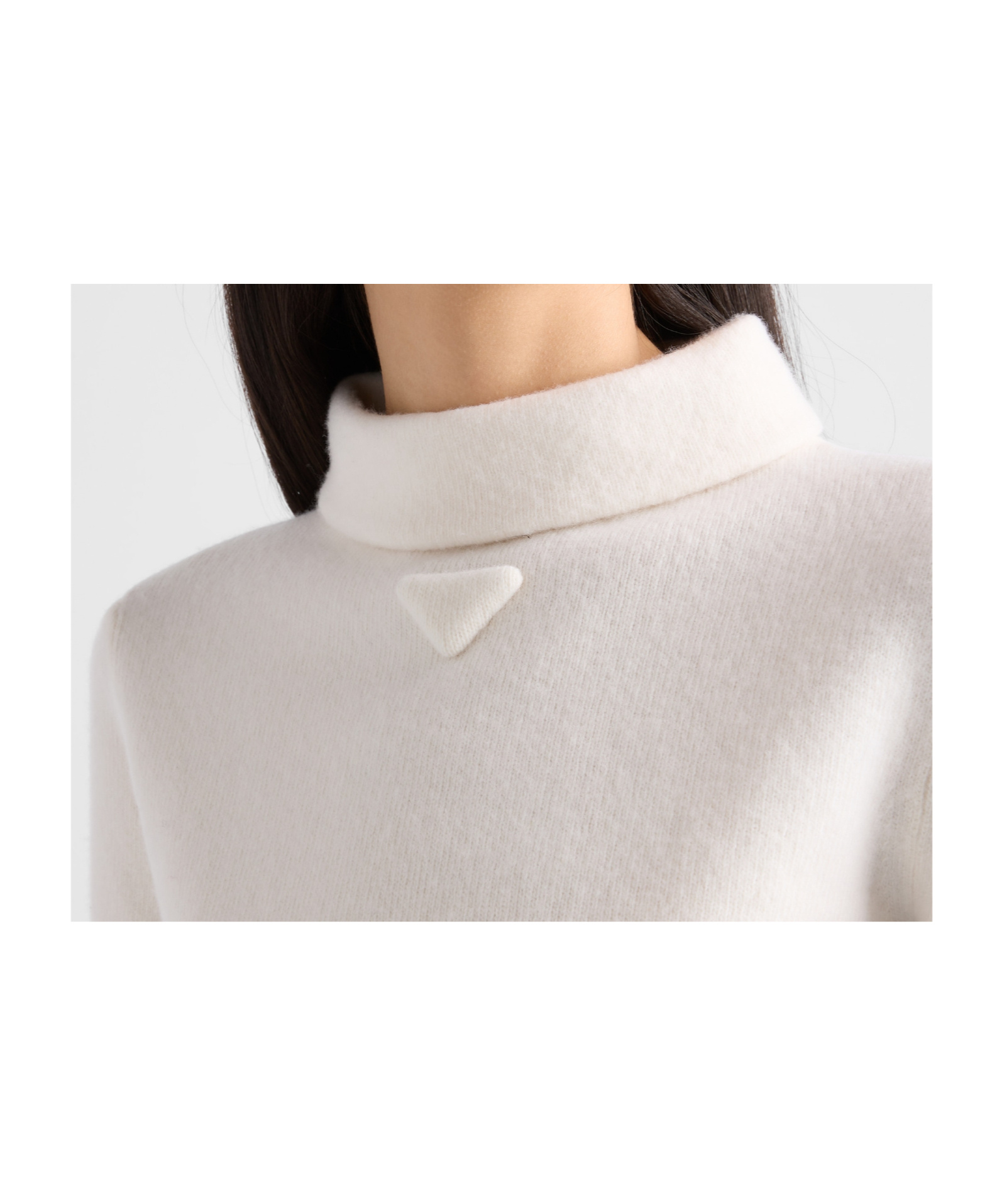 Prada Embossed-logo Sweater In White