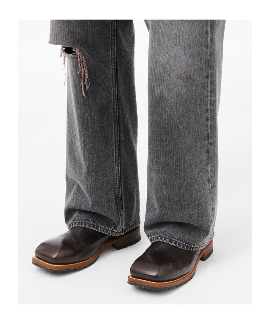 Our Legacy Square Toe Ankle Boots In Brown